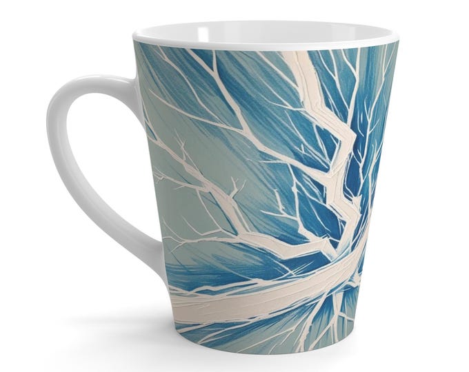 Artistic Latte Mug, Tree Branch Design Coffee Cup, Nature Themed Gift, Eco-Friendly Drinkware, Cozy Home Decor