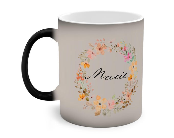 Elegant Floral Color-Changing Mug, Perfect for Home, Gifting, Mother's Day, Tea Lovers, Inspirational Gifts