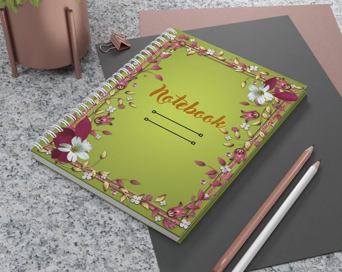 Floral Spiral Notebook: Beautiful Journal for Notes, Gifts, School Supplies, Study Planner, Floral Decor