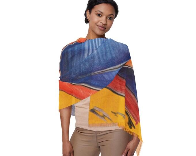 Vibrant Abstract Light Scarf, Artistic Wrap for Everyday Style, Perfect Gift for Art Lovers, Spring Fashion Accessory, Statement Piece