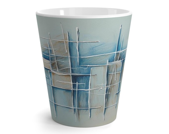 Artistic Latte Mug for Coffee Lovers, Unique Gifts for Home, Stylish Drinkware, Cafe Decor, Modern Art Kitchenware