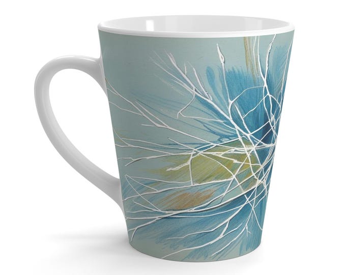 Serene Latte Mug - Artistic Coffee Cup for Relaxation, Home Decor, Gift for Coffee Lovers, Contemporary Kitchen Accessory, Spa Day Essential