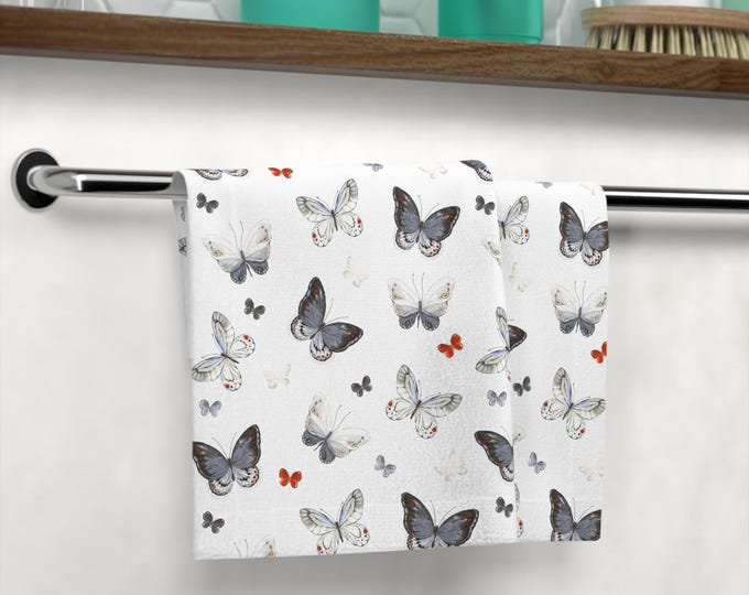 Butterfly Face Towel | Soft Bath Towel, Decorative Hand Towel, Gift for Her, Home Decor, Self-Care Essential, Spa Gift