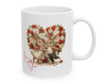 Valentine's Day Love Hearts Mug | Ceramic Mug