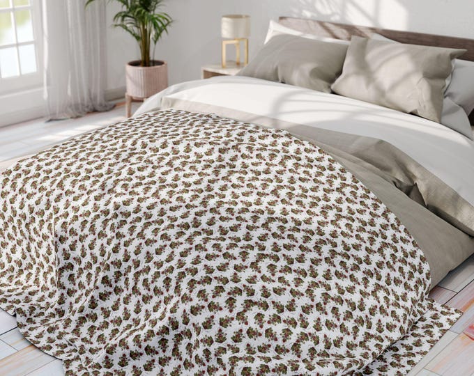 Floral Arctic Fleece Blanket, Cozy Throw for Home, Perfect Gift for Birthdays, Housewarming, and Holidays, Soft Warm Decor