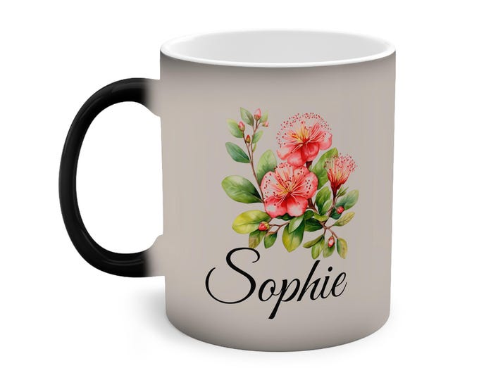 Color-Changing Floral Mug, Gift for Garden Lovers, Birthday Present, Inspirational Tea Mug, Kitchen Decor
