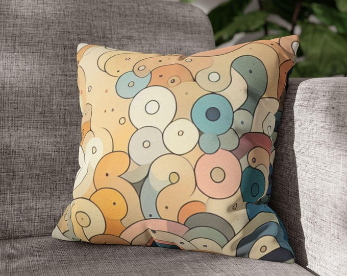 Abstract Art Pillowcase, Cozy Decorative Cushion Cover, Modern Home Decor, Gift for Art Lovers, Colorful Throw Pillow