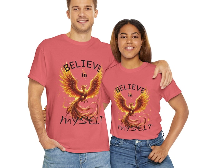 Believe in Myself Phoenix T-Shirt, Motivational Tee for Self-Empowerment, Gift for Inspiration, Unisex Cotton Top