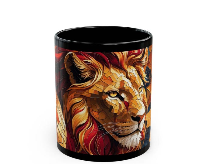 Majestic Lion Mug, Coffee Cup Gift, Animal Art Drinkware, Unique Home Decor, Bold & Colorful Kitchenware, Wildlife Lover Present, Coffee Mug