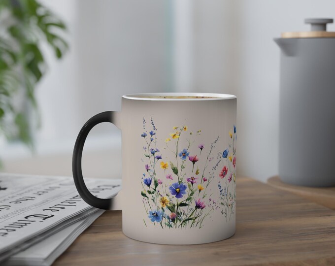 Enchanted Floral Color-Changing Mug, 11oz | Perfect Gift for Garden Lovers, Spring Celebrations, Unique Home Decor, Eco-Friendly, Tea &