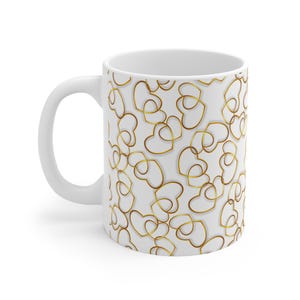 Elegant Heart Pattern Mug, Love Gift, Wedding Favor, Cozy Home Decor, Heartwarming Coffee Cup, Valentine&#39;s Day