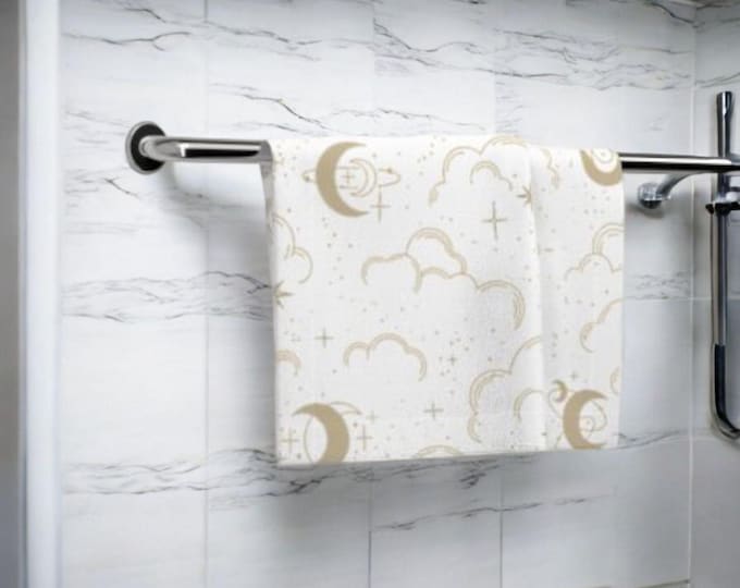 Celestial Face Towel, Soft Hand Towel, Space Inspired Washcloth, Galaxy Bathroom Decor, Starry Night Face Cloth - Bathroom Towel, Washcloth,
