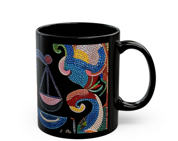 Zodiacal Mug, Astrology Gift, Constellations Cup, Horoscope Present, Celestial Drinkware, Black Coffee Mug
