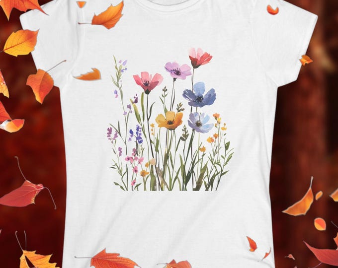 Floral Women's Tee, Cute Softstyle Shirt for Flower Lovers, Summer Vibes, Perfect Gift for Her, Casual Daily Wear, Nature Inspired