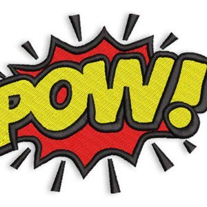 Comic POW Embroidery Design Instant Download Superhero Sound Effect Machine Embroidery Pattern
