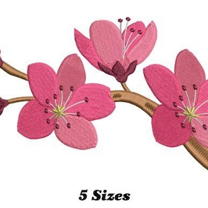 美しい桜の花の刺繍デザイン |即時ダウンロード |エレガントな花柄の機械刺繍パターン