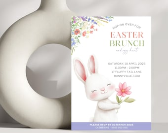 Editable Easter Invitation Template, Easter Egg hunt Invite (Digital Download)