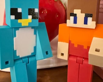 Personajes de bloques magnéticos inspirados en Milo y Chip / Figuras de juguete intercambiables