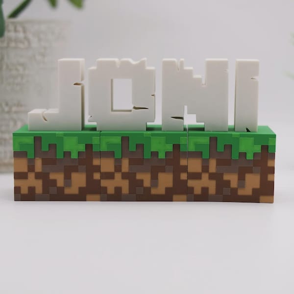 Minecraft 3D Gedruckte Buchstaben - Anpassbare Pixel Art Dekoration für Ihren Raum
