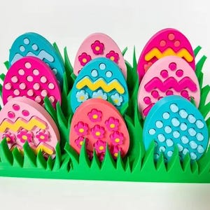 Easter Egg Fidget Toy – 3D Printed Pop It Style Sensory Toy – Easter Basket Filler for Kids, Toddlers, Teens – Spring Stress Relief Toy