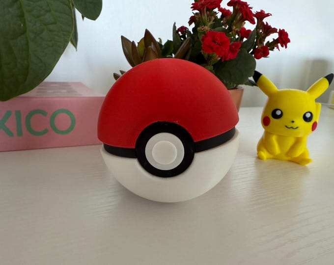 Featured listing image: 3D Printed Pokéball – Hinged & Openable – Display or Toy Storage for Pokémon Fans