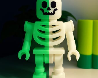 Leuchten Sie im Dunkeln Riesenskelett Minifigur - 3D Gedrucktes Halloween-Dekor