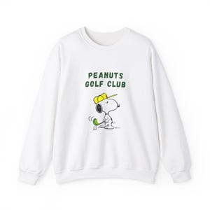 Snoopy Golf Club Crewneck Sweatshirt, Peanuts Fan Gift, Unisex Sweatshirt, Retro Style Apparel, Fun Golf Sweatshirt, Cute Casual Wear