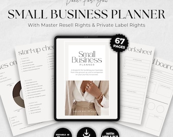 Small Business Planner Template | Business Startup Planner | Canva eBook Template | PLR + MRR Resell Rights