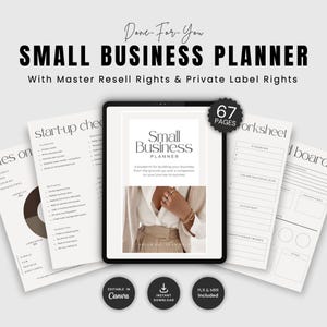 Small Business Planer mit Master Wiederverkaufsrechten, MRR, Small Business Jungunternehmen, Plr Canva eBook, Eigenmarkenrechte, PLR Digital Produkte