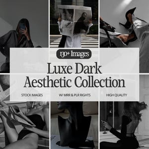 Dark Aesthetic Stock Images, Luxury Chic Stock Photos, Faceless Digital Marketing Photos, Master Resell Rights, Stock Photos Bundle, PLR MRR