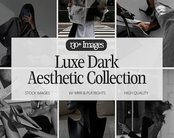 Dark Aesthetic Stock Images, Luxury Chic Stock Photos, Faceless Digital Marketing Photos, Master Resell Rights, Stock Photos Bundle, PLR MRR