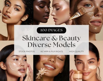 Beauty & Skincare Stock Photos, Diverse Beauty Images, Esthetician Business Branding Photos, Beauty Salon Social Media Photos, PLR MRR