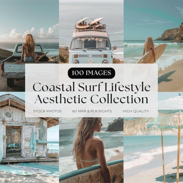 Surfer Beach Stock Photos Coastal Surf Lifestyle Stock Photos Summer Beach Aesthetic Images Travel Lifestyle Branding Photos PLR MRR