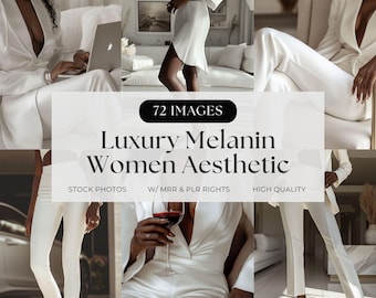 Luxury Melanin Women Stock Photos Black Women Branding Images Neutral Business Lifestyle Photos Faceless Digital Marketing PLR MRR