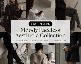 Faceless Marketing Stock Images, Faceless Digital Marketing Content Bank, Dark Moody Aesthetic Minimalist Instagram Posts & Reels PLR MRR
