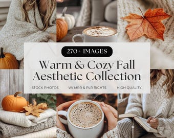 Warm Cozy Fall Stock Photos Bundle: Rustic Autumn Lifestyle Images, PLR & MRR Resell Rights