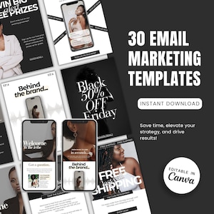 30 Modelos de Marketing por E-mail do Canva, Modelo de Campanha de E-mail para Newsletter para Klaviyo Mailchimp, Design de E-mail, Modelo de Campanha de Venda por E-mail plr