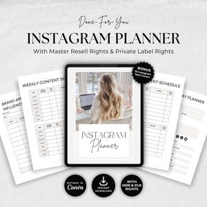 Instagram Planner Canva Template: Pink Reels Covers, MRR PLR Wiederverkaufsrechte