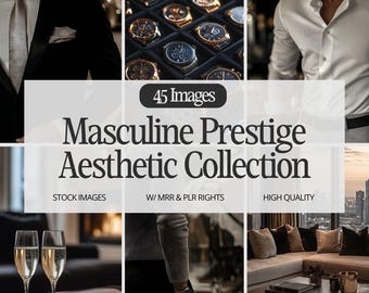 45 Masculine Stock Photos | Luxury Lifestyle, MRR PLR Resell Rights (Digital Download)
