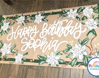 Birthday Banner - Custom Party Banner - Kraft Paper Banner - Hand painted Party Banner - Party Banner - Birthday - Paper Banner -