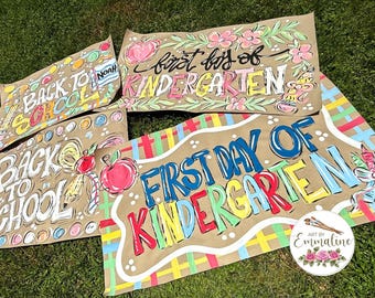 Personalized First Day of School Banner | Hand Painted Back to School Banner | Custom School Photo Prop | First Day Pictures | Teacher