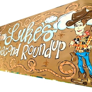 Hand Painted Birthday Banner - Custom Kraft Paper Party Decoration image 7