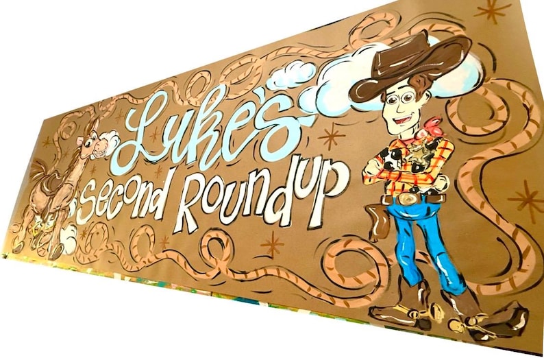 Hand Painted Birthday Banner - Custom Kraft Paper Party Decoration image 7