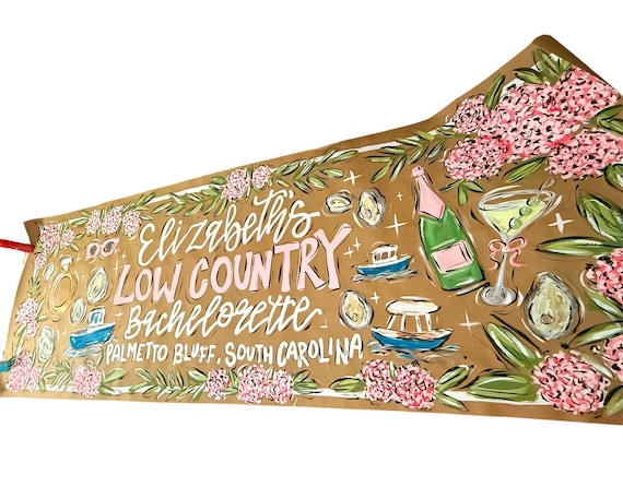 Bachelorette Banner - Custom Party Banner - Kraft Paper Banner - Bach Party Banner - Party Banner - Hand painted banner - Paper Banner -