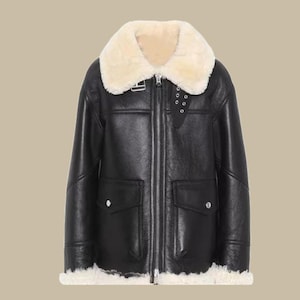 Veste femme en peau de mouton retournée véritable – Veste en fausse fourrure