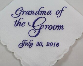 Wedding Handkerchiefs Wedding Gift Simply Sweet Hankies Embroidered Set of 2
