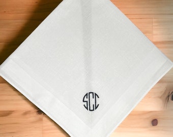 Monogrammed Cotton Handkerchief: Personalized Men's Gift (Set of Two)