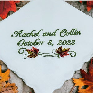 Custom Handkerchief - Embroidered Bridal Hankie - Personalized Wedding Handkerchief