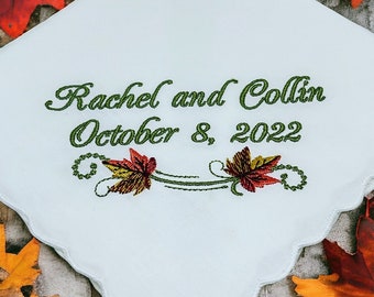 Custom Handkerchief - Embroidered Bridal Hankie - Personalized Wedding Handkerchief