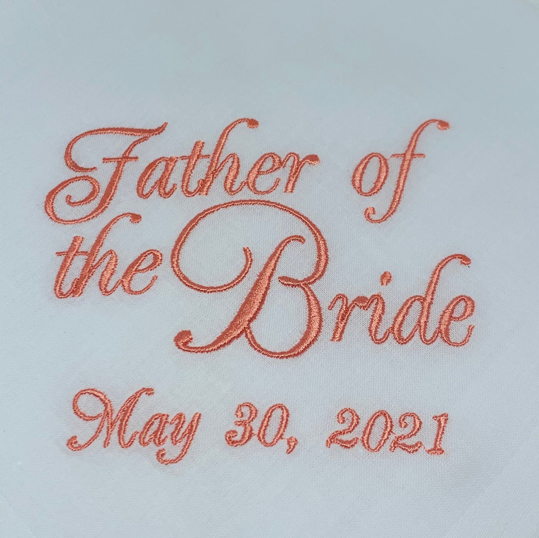 Father of the Bride - Embroidered - Wedding Handkerchief - Dad of the…